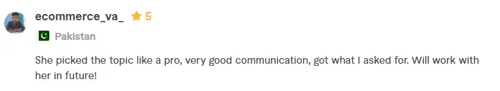 Client review for Sonia Khatun's branding services in Pakistan, UK and Europe